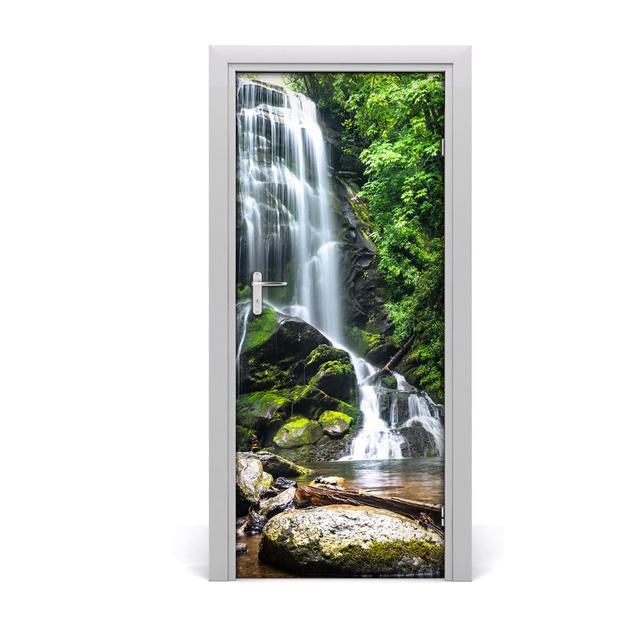 Waterfall in Jungle Door Sticker East Urban Home on Productcaster.