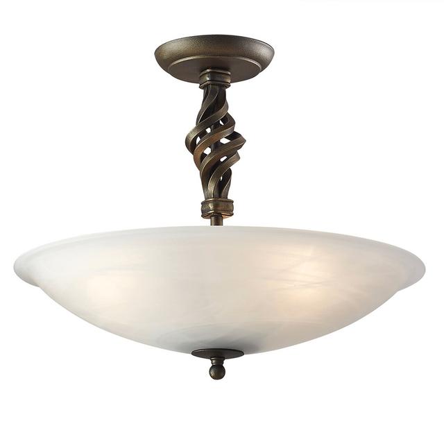 3-Light Bowl Semi Flush Mount with White Shade by Marlow Home Co. on Productcaster.