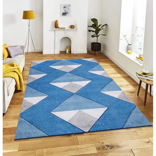 Luxury 3D Zigzag Area Large Rugs Living Room Bedroom Hallway Runner Carpet Mats Corrigan Studio Rug Size: Rectangle 80 x 150cm on Productcaster.