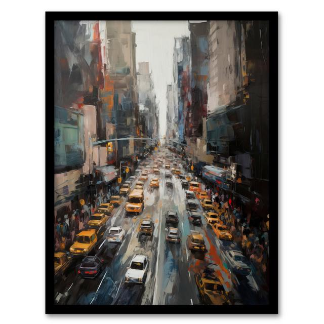 Meschac NYC New York Rush Hour Traffic - Single Picture Frame Print 17 Stories on Productcaster.