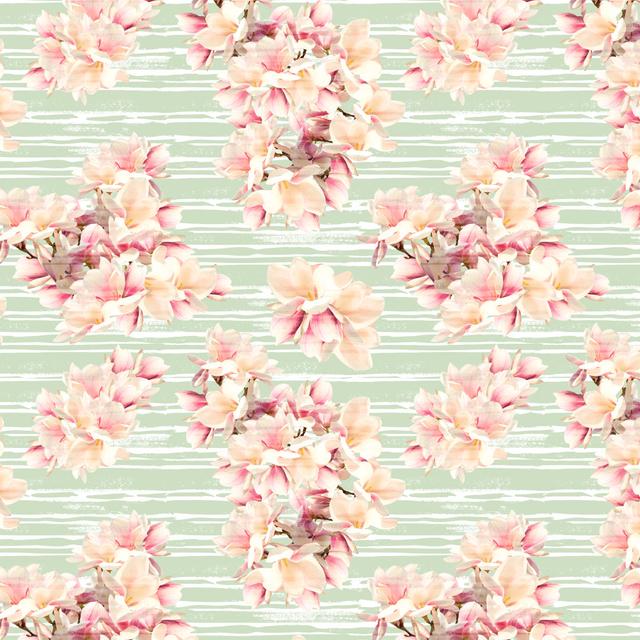 Magnolias Floral Background Pattern by Diane555 - Wrapped Canvas Print Marlow Home Co. Size: 91cm H x 91cm W x 3.8cm D on Productcaster.