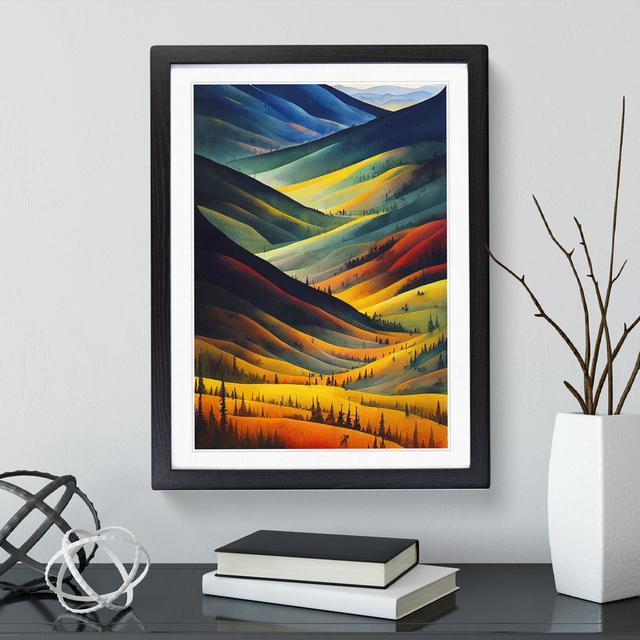 Meadow Landscape Watercolour No.1 - Picture Frame Painting Alpen Home Frame Colour: Black, Size: 46cm H x 34cm W x 2cm D on Productcaster.