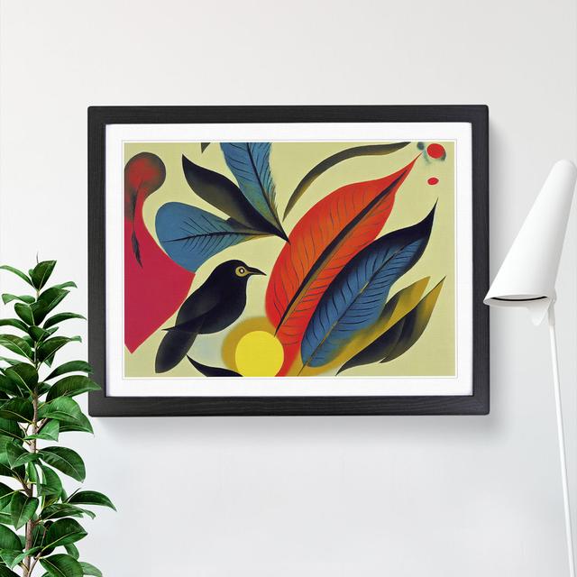 Wonderful Bird Abstract - Picture Frame Graphic Art Marlow Home Co. Size: 34cm H x 46cm W x 2cm D, Frame Colour: Black Framed on Productcaster.