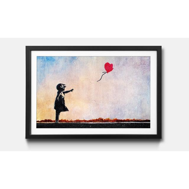 Gerahmter Grafikdruck No. 14 von Banksy Ebern Designs Maße: 32 cm H x 42 cm B x 2,2 cm T on Productcaster.