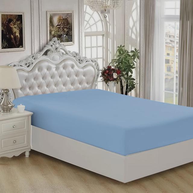 Extra Deep 200 Thread Count 100% Brushed Cotton Fitted Sheet Latitude Run Size: Super King (6'), Colour: Blue on Productcaster.