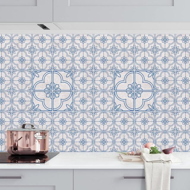 Natane Pattern Lagos 100cm PVC Tile Latitude Vive Colour: Blue on Productcaster.