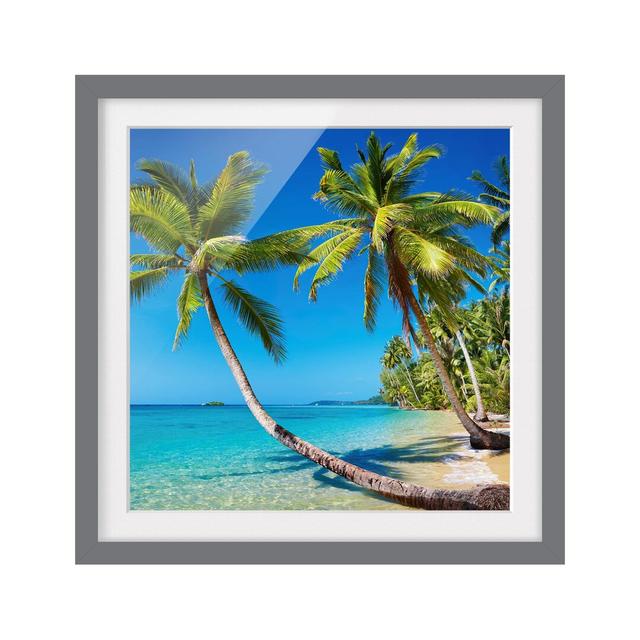 Beach in Thailand - Picture Frame Photograph Print on Paper East Urban Home Size: 30cm H x 30cm W, Frame Options: Matt grey on Productcaster.