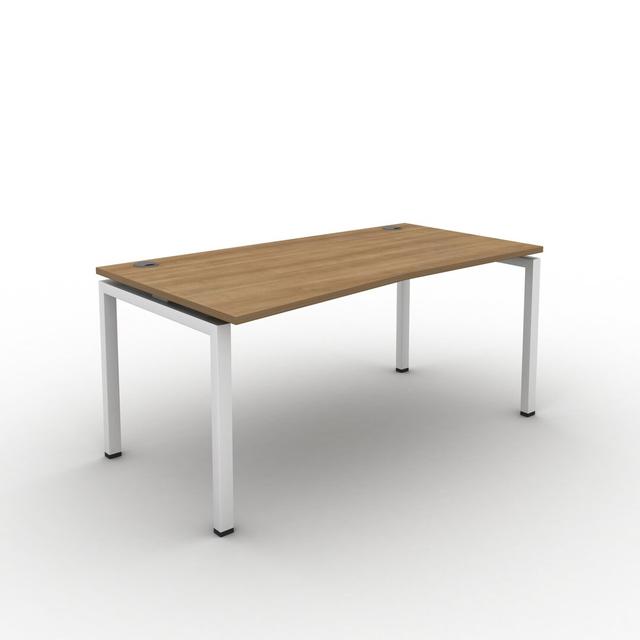 Grazian Desk Ebern Designs Size: 73cm H x 120cm W x 90cm D, Frame Colour: White, Top Colour: Romana Cherry on Productcaster.