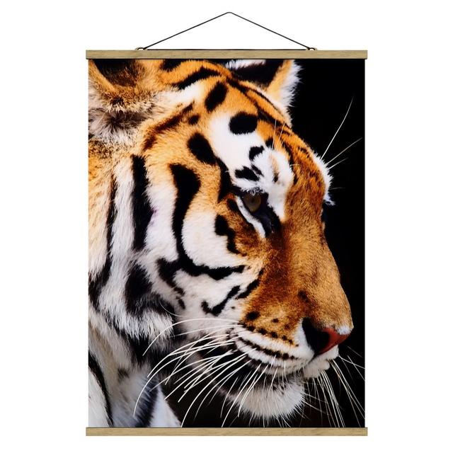 Stoffbild Tiger Beauty Ebern Designs Größe: 106,5 cm H x 80 cm B x 0,3 cm T on Productcaster.