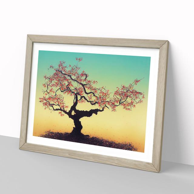 Beaming Apple Tree - Picture Frame Painting Marlow Home Co. Size: 25cm H x 34cm W x 2cm D, Frame Colour: Oak on Productcaster.