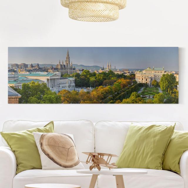 Leinwandbild Blick über Wien Ebern Designs Größe: 50 cm H x 150 cm B on Productcaster.