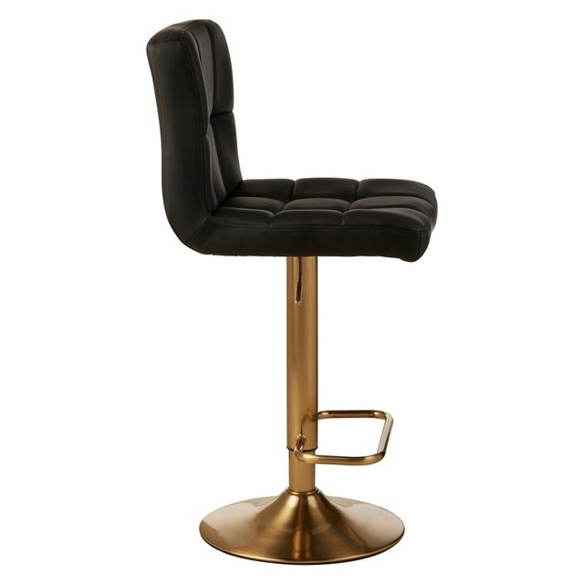 Tricia Height Adjustable Swivel Bar Stool Ivy Bronx Upholstery Colour: Black on Productcaster.