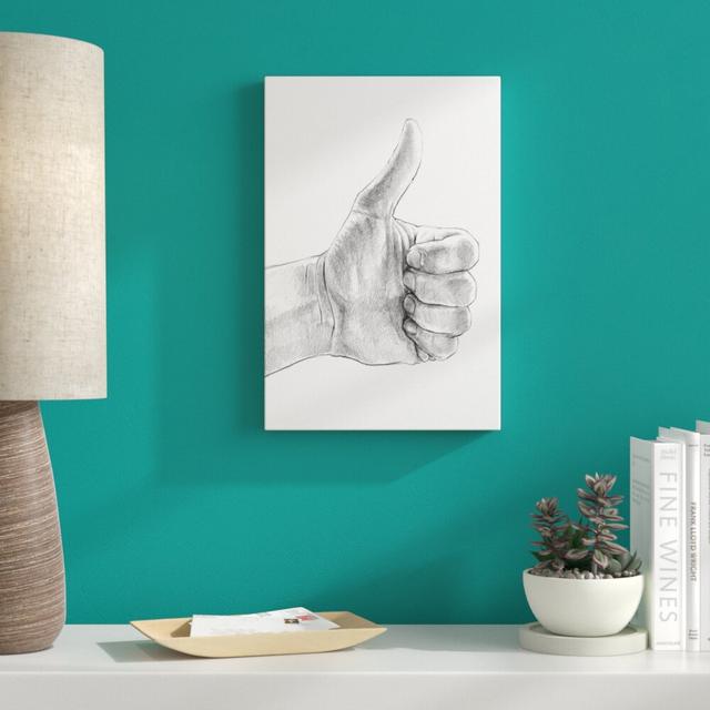 Hand Signs I by Jennifer Paxton Parker - Wrapped Canvas Painting Print Blue Elephant Size: 46cm H x 30cm W on Productcaster.