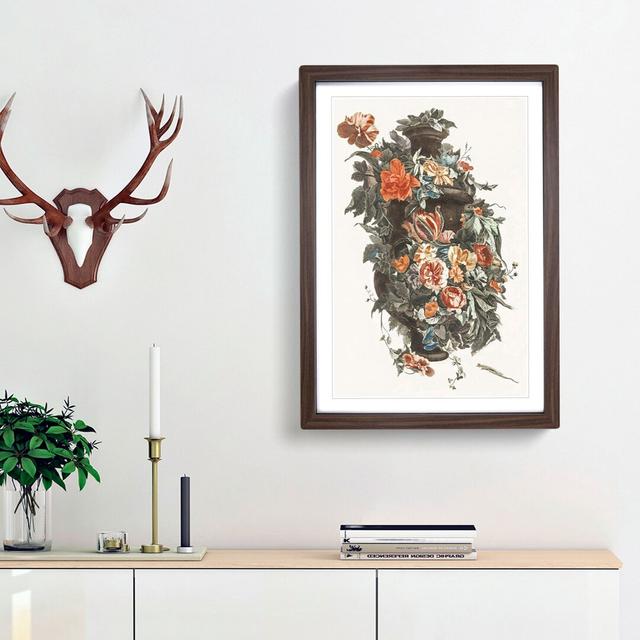 Floral Garland by Johan Teyler - Picture Frame Painting Print East Urban Home Frame Option: Walnut Framed, Size: 65cm H x 48cm W x 2cm D on Productcaster.