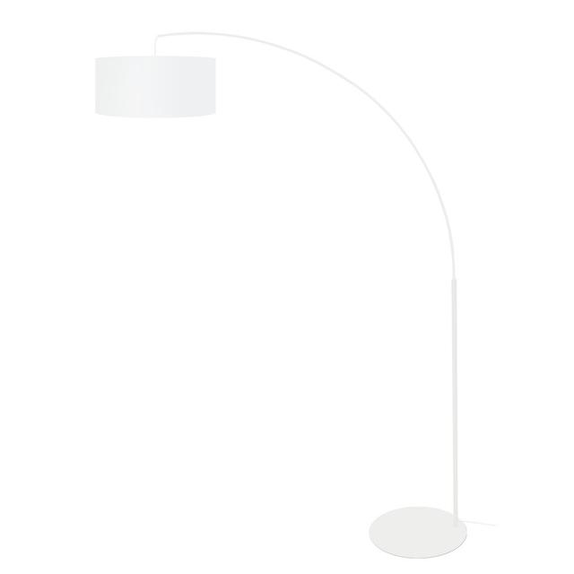 Isai 190cm Arched Floor Lamp Ivy Bronx Shade Colour: White on Productcaster.