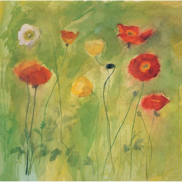 Poppies In Light Breeze by Michael Clark - Wrapped Canvas Painting Rosalind Wheeler Size: 122cm H x 122cm W on Productcaster.