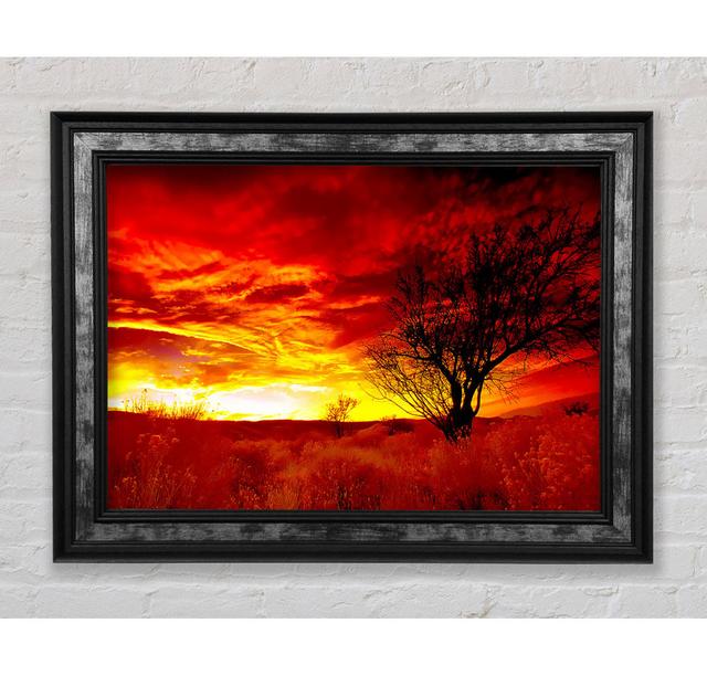 Red Yorkshire Dales Sunrise - Single Picture Frame Art Prints Bright Star Size: 84.1cm H x 142.2cm W x 8cm D on Productcaster.