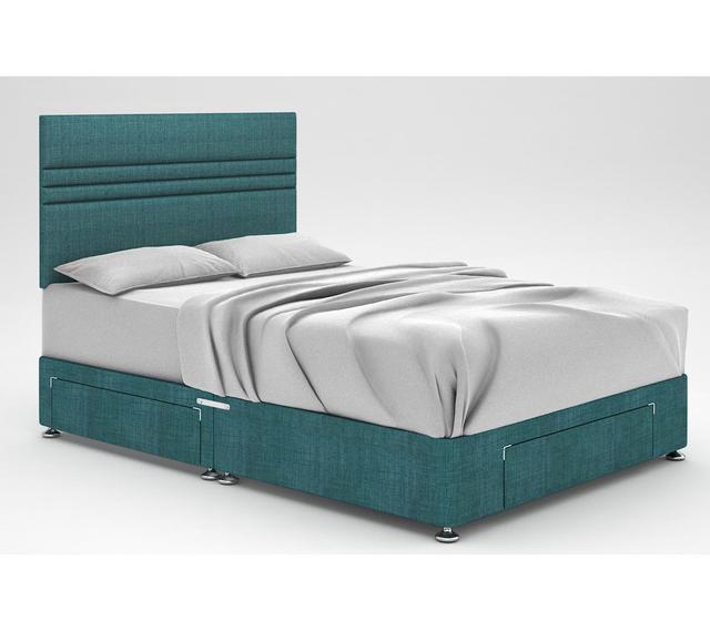 Ostara Divan Base 17 Stories Colour: Teal, Storage Type: 2 Drawers/End Drawer, Size: Small Double (4') on Productcaster.