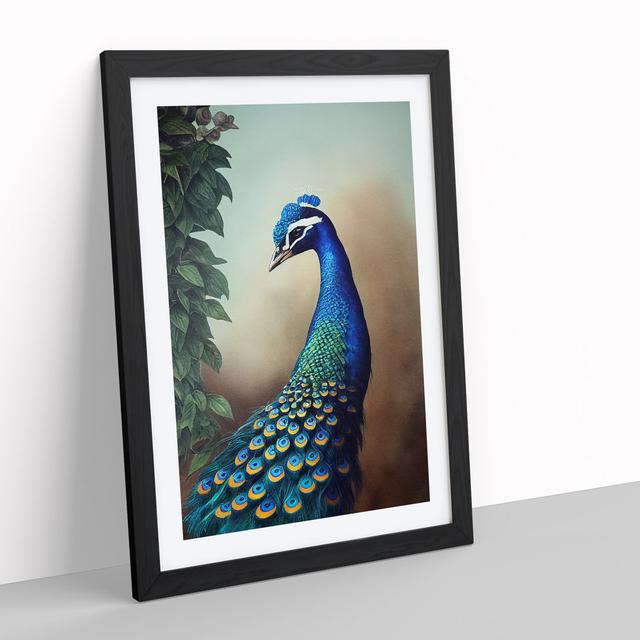 Peacock View No.2 - Picture Frame Painting Latitude Vive Frame Colour: Black Framed, Size: 64cm H x 46cm W x 2cm D on Productcaster.