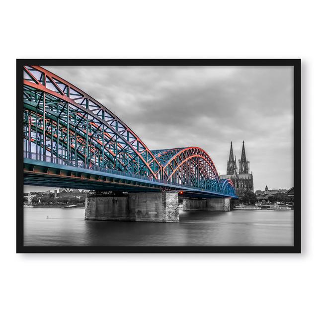 Gerahmter Grafikdruck "Bridge and Cologne Cathedral" ModernMoments Größe: 80 cm H x 60 cm B x 2.5 cm T on Productcaster.