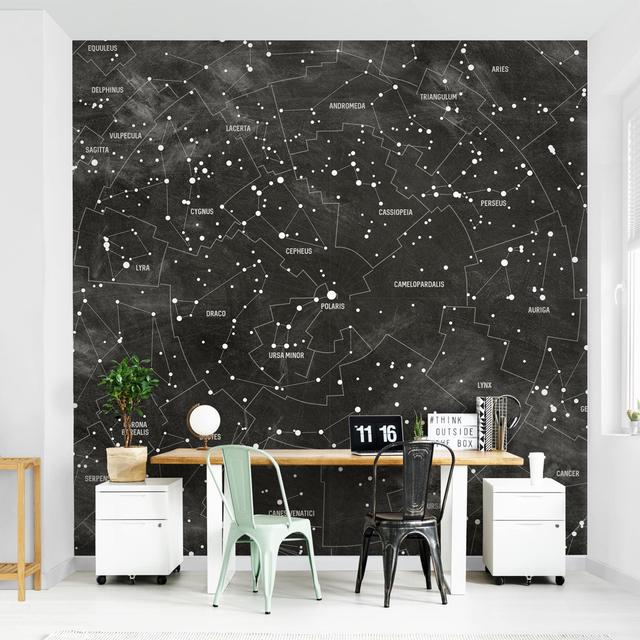 Strukturierte Tapete Star Chart Blackboard Look 2,4 m x 240 cm East Urban Home on Productcaster.