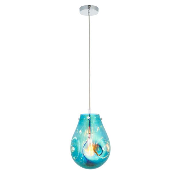 Raritan 1 - Light Teardrop Pendant Metro Lane Shade Colour: Petrol Metallic on Productcaster.