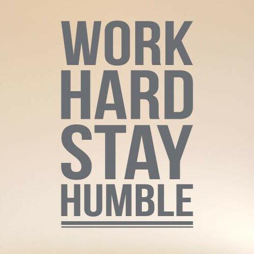 Work Hard Stay Humble Wall Sticker East Urban Home Size: Medium, Colour: Beige on Productcaster.