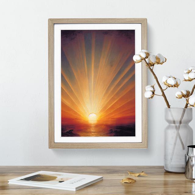 Tranquil Sunset House of Hampton Size: 46cm H x 34cm W x 2cm D, Frame Colour: Oak Framed on Productcaster.