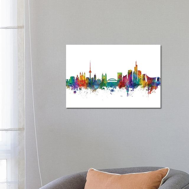 Vilnius, Lithuania Skyline by Michael Tompsett - Wrapped Canvas Gallery-Wrapped Canvas Giclée Latitude Run Size: 45.72cm H x 66.04cm W x 1.91cm D on Productcaster.