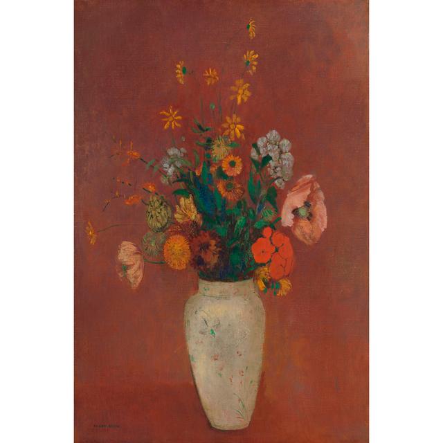 Bouquet In A Chinese Vase by Odilon Redon - Wrapped Canvas Painting Marlow Home Co. Size: 122cm H x 81cm W on Productcaster.