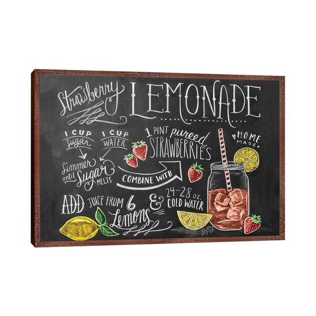 Strawberry Lemonade Recipe Happy Larry Size: 45.72cm H x 66.04cm W x 3.81cm D, Format: Brown Framed Canvas on Productcaster.