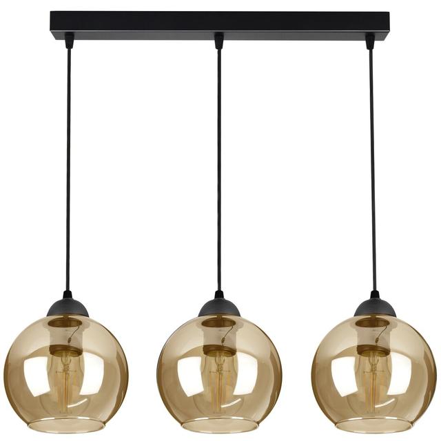 Bellbrook 3 - Light Kitchen Island Globe Pendant George Oliver Shade Colour: Brown on Productcaster.