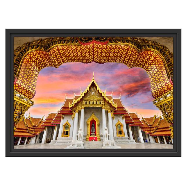 Gerahmtes Wandbild Marmortempel von Bangkok East Urban Home Größe: 40 cm H x 55 cm B on Productcaster.