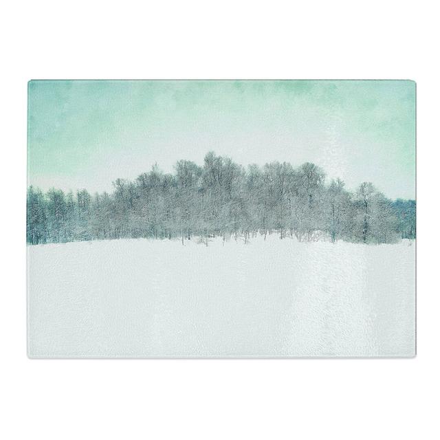 Tempered Glass Forest at Wintertime Chopping Board East Urban Home Size: 28.5 cm x 39 cm on Productcaster.