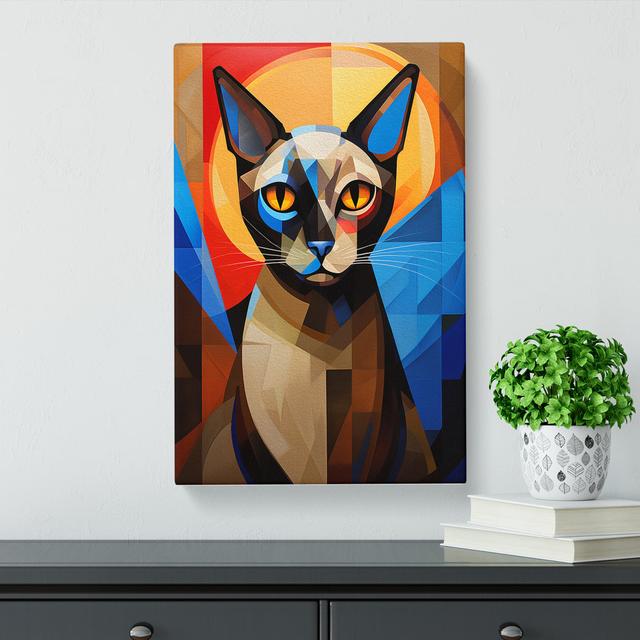 Siamese Cat Constructivism No.3 - Print Marlow Home Co. Size: 50cm H x 35cm W x 3cm D on Productcaster.