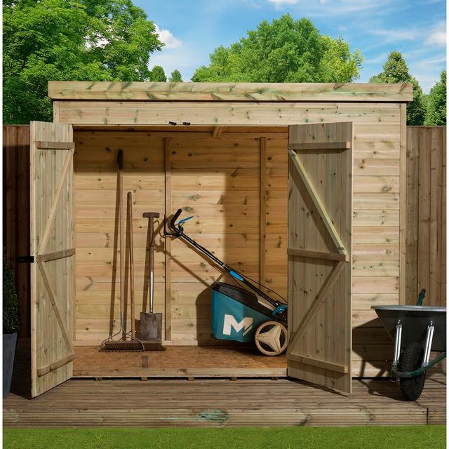 Shiplap Pent 10 ft. W x 7 ft. D Wooden Tongue & Groove Garden Shed Empire Sheds Ltd on Productcaster.