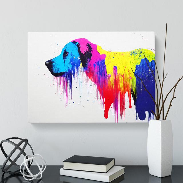 Dog Paint Splash Vol.3 Abstract - Wrapped Canvas Print Marlow Home Co. Size: 35cm H x 50cm W x 3cm D on Productcaster.