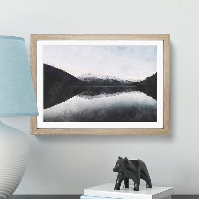 Mountain Reflection in Argentina - Picture Frame Painting Print East Urban Home Size: 45cm H x 63cm W x 2cm D, Frame Option: Oak Framed on Productcaster.