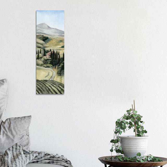 Watercolor Tuscany I by - Wrapped Canvas Panoramic Painting Ophelia & Co. Size: 91.44cm H x 30.48cm W x 1.91cm D on Productcaster.