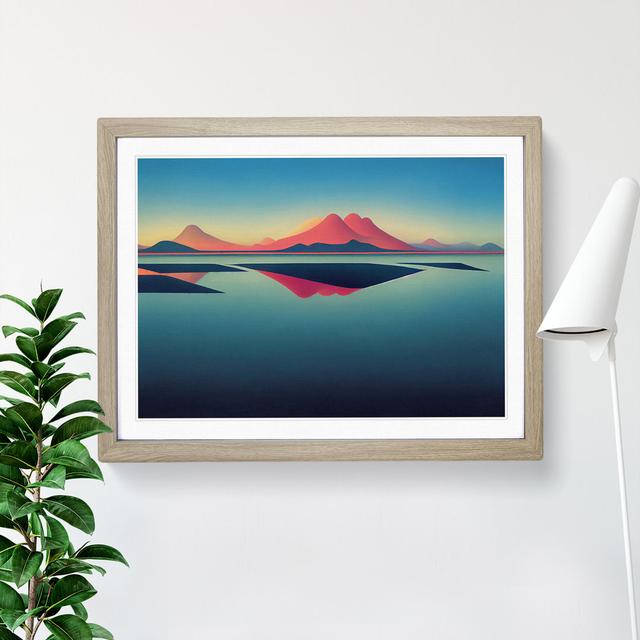 Modern Mountain Lake Vol.3 - Picture Frame Graphic Art Alpen Home Size: 34cm H x 46cm W x 2cm D, Frame Colour: Oak on Productcaster.