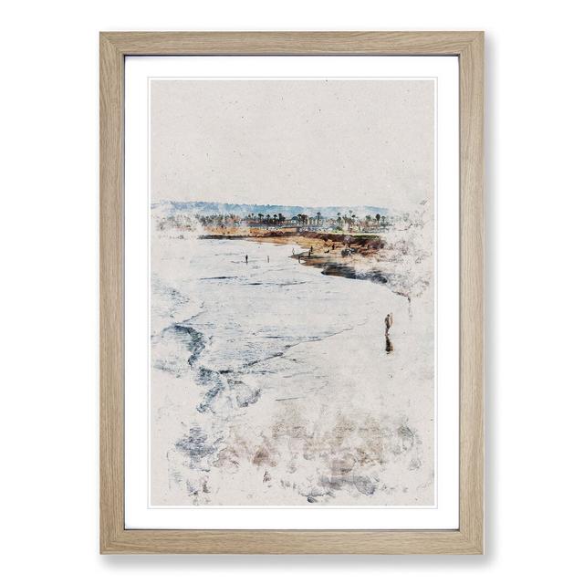 Ocean Beach in San Diego - Picture Frame Painting East Urban Home Frame Option: Oak Framed, Size: 65cm H x 48cm W x 2cm D on Productcaster.