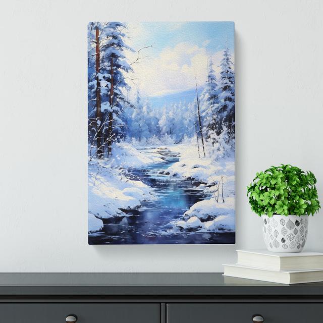 Winter Landscape Action Painting No.3 - No Frame Print Alpen Home Size: 76cm H x 50cm W x 3cm D on Productcaster.