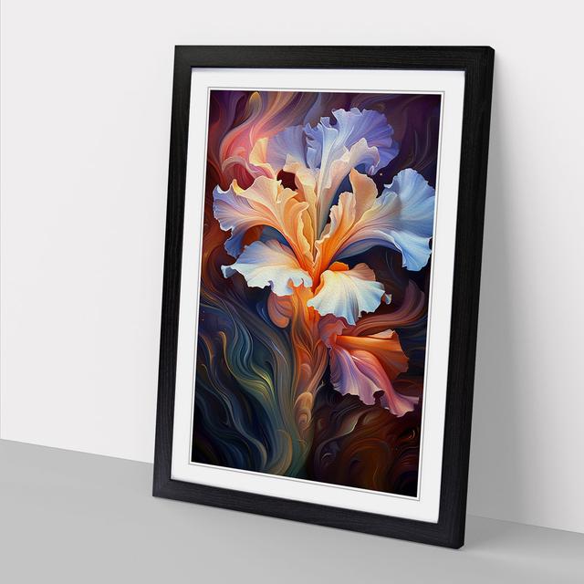 Iris Flower Futurism - Print Marlow Home Co. Frame Colour: Black , Size: 64cm H x 46cm W x 2cm D on Productcaster.