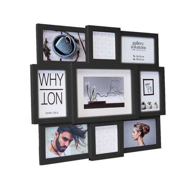 Rabeka Collage Picture Frame for 9 Photos 17 Stories Colour: Black on Productcaster.