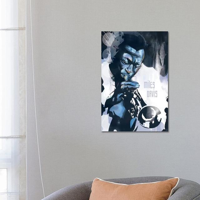 Miles Davis by Elliot Griffin - Print on Canvas Corrigan Studio Size: 66.04cm H x 45.72cm W x 3.81cm D, Frame Option: Black Framed on Productcaster.