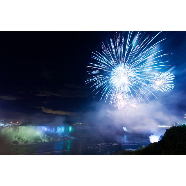 Fireworks Over Niagara Falls - Wrapped Canvas Print 17 Stories Size: 51cm H x 76cm W x 3.8cm D on Productcaster.