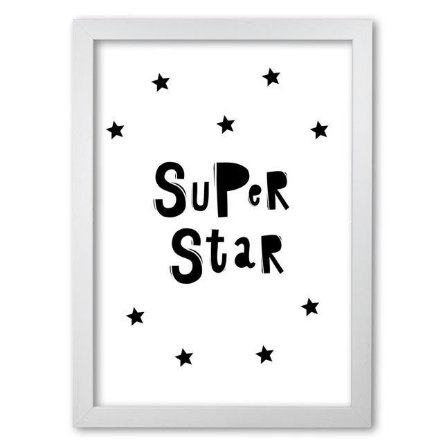 'Super Star Scandi' Textual Art Print on Paper East Urban Home Format: White Grain Frame, Size: 60 cm H x 42 cm W x 5 cm D on Productcaster.