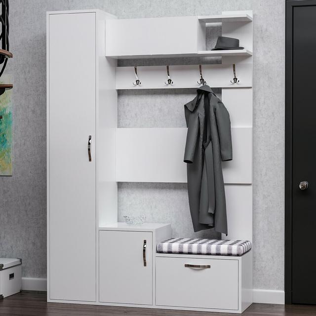 Cendrillon Hall Tree with Shoe Storage Ebern Designs Colour: White on Productcaster.