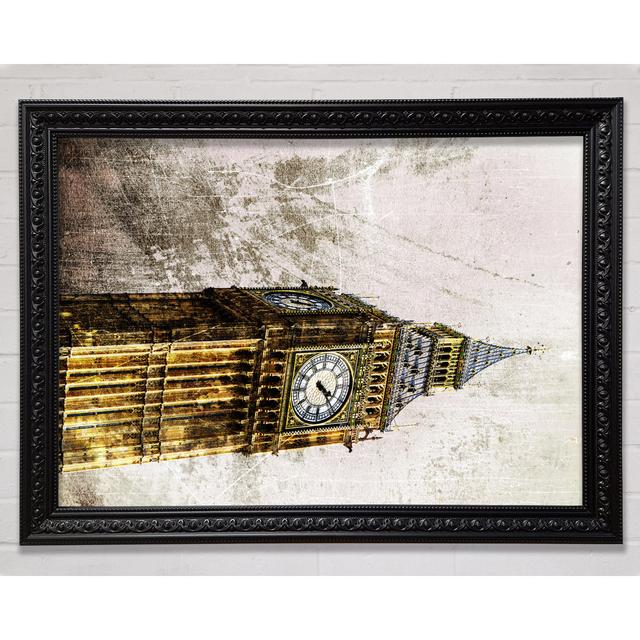 Golden Big Ben - Print Rosalind Wheeler Size: 21cm H x 29.7cm W on Productcaster.