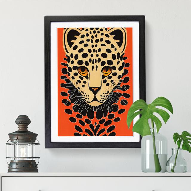 Leopard Art Deco Vol.2 - Picture Frame Graphic Art Big Box Art Size: 64cm H x 46cm W x 2cm D, Frame Colour: Oak on Productcaster.